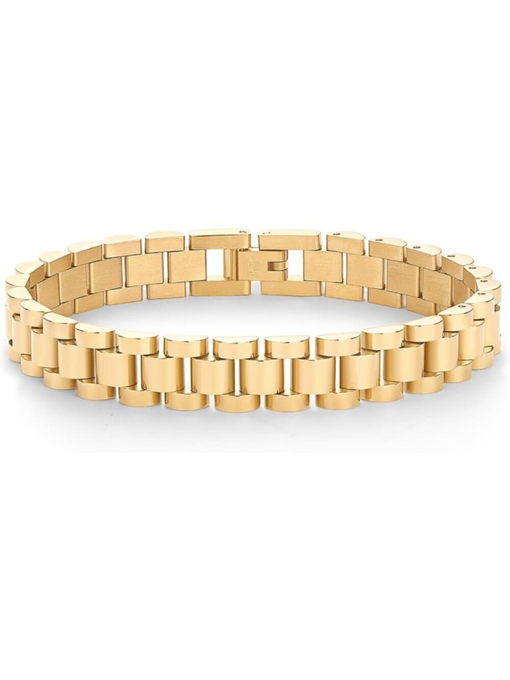 Waterproof 14K Gold Plated Chunky Link Bracelet for Women | Two-Toned Stainless